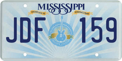 MS license plate JDF159