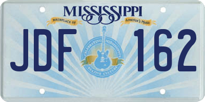 MS license plate JDF162