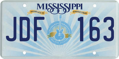 MS license plate JDF163