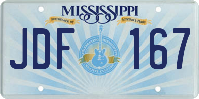 MS license plate JDF167
