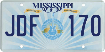 MS license plate JDF170