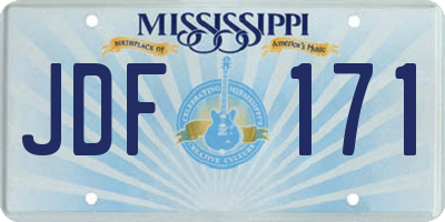 MS license plate JDF171