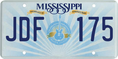 MS license plate JDF175