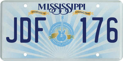 MS license plate JDF176