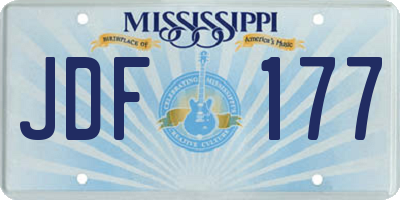 MS license plate JDF177