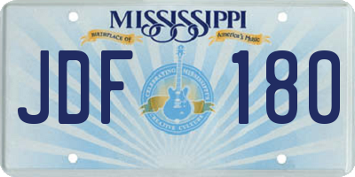 MS license plate JDF180