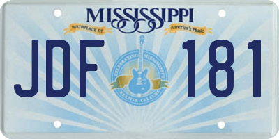 MS license plate JDF181