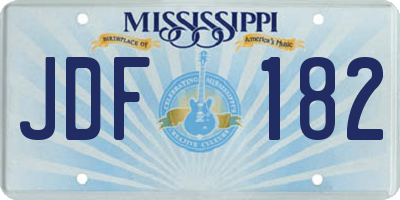 MS license plate JDF182