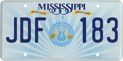 MS license plate JDF183