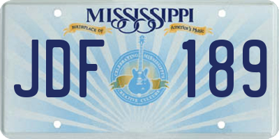 MS license plate JDF189