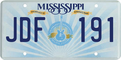 MS license plate JDF191