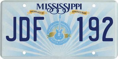 MS license plate JDF192