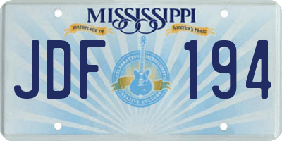 MS license plate JDF194