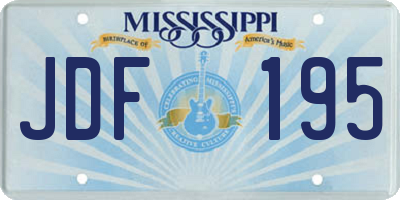 MS license plate JDF195