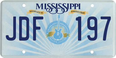 MS license plate JDF197
