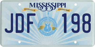 MS license plate JDF198