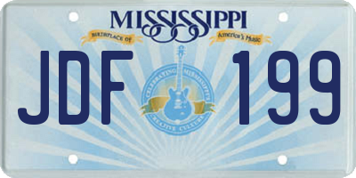 MS license plate JDF199