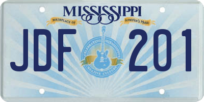 MS license plate JDF201
