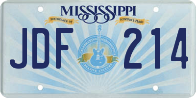MS license plate JDF214