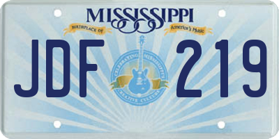 MS license plate JDF219