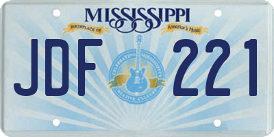 MS license plate JDF221