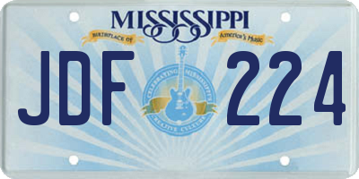 MS license plate JDF224