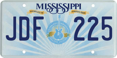 MS license plate JDF225