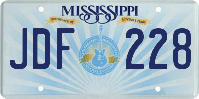 MS license plate JDF228