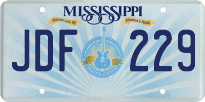 MS license plate JDF229