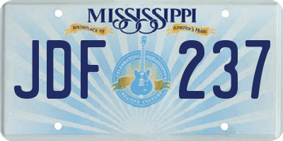 MS license plate JDF237