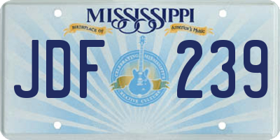 MS license plate JDF239