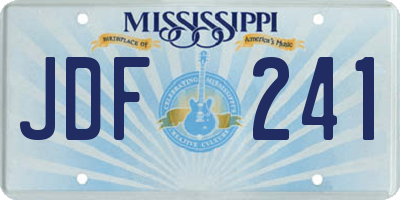 MS license plate JDF241