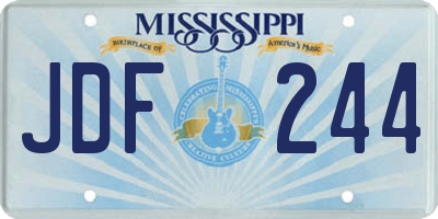 MS license plate JDF244