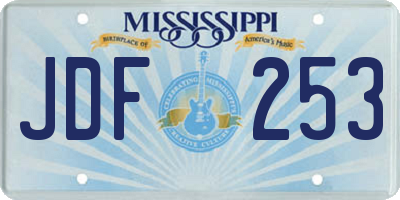 MS license plate JDF253
