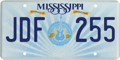 MS license plate JDF255