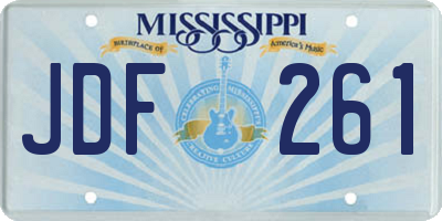 MS license plate JDF261