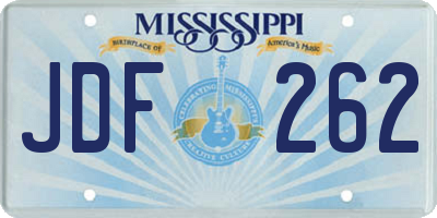 MS license plate JDF262