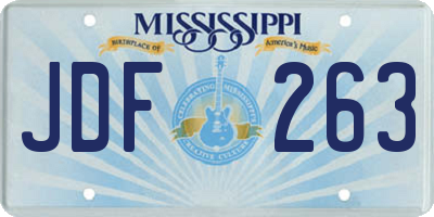 MS license plate JDF263