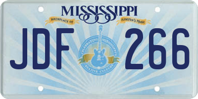 MS license plate JDF266