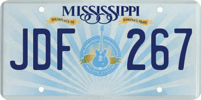 MS license plate JDF267
