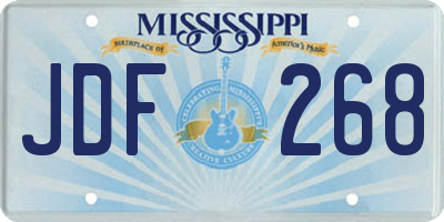 MS license plate JDF268