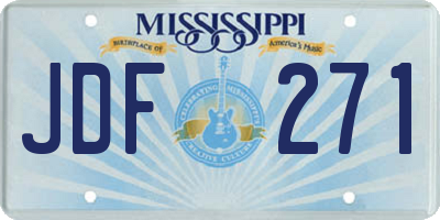 MS license plate JDF271