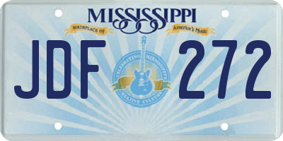 MS license plate JDF272