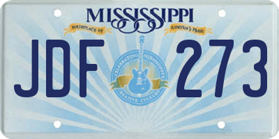 MS license plate JDF273