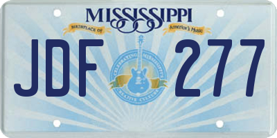 MS license plate JDF277