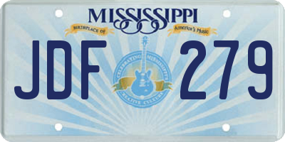 MS license plate JDF279