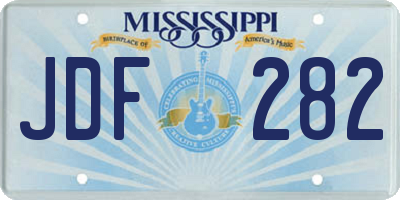 MS license plate JDF282