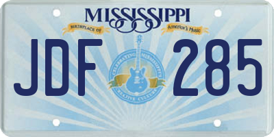MS license plate JDF285