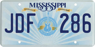 MS license plate JDF286