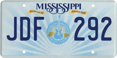 MS license plate JDF292